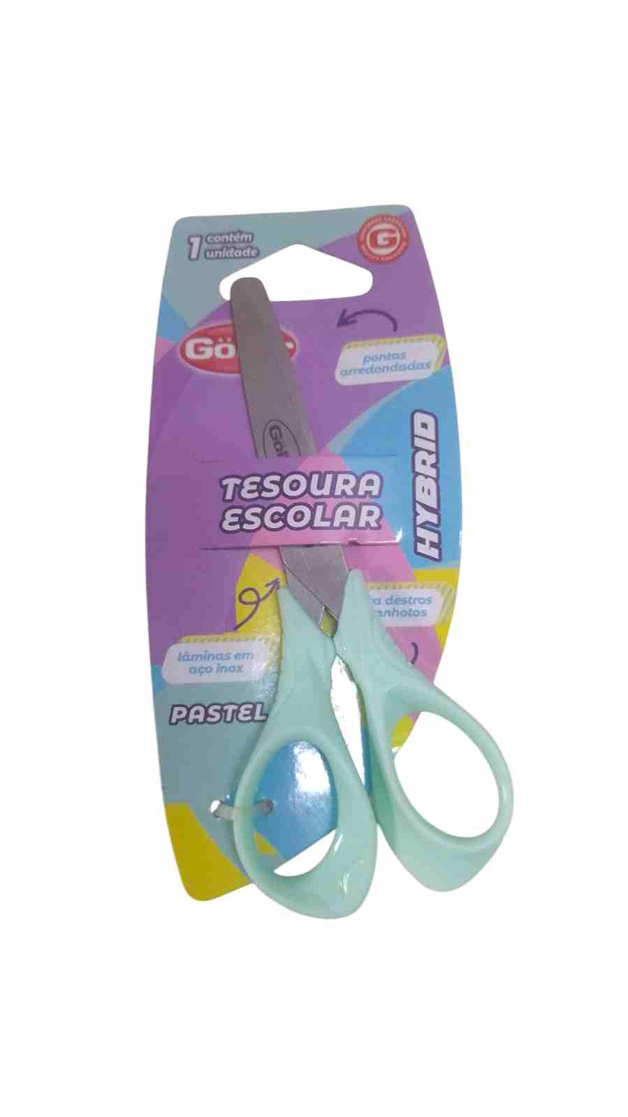TESOURA ESCOLAR GOLLER PASTEL